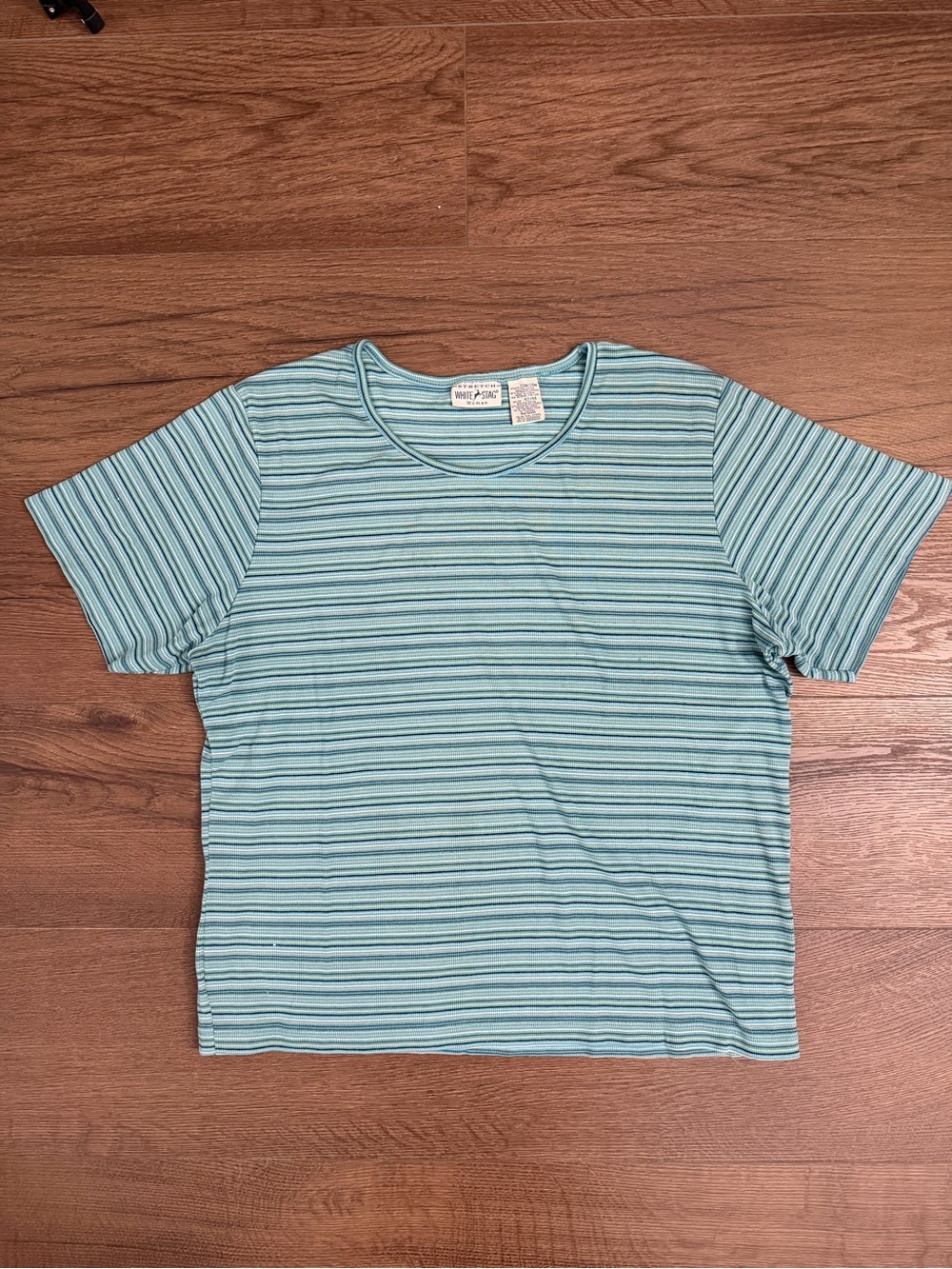 Striped Aqua Blue Short Sleeve Tee